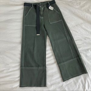 High-Waisted Pants with Buckled Belt